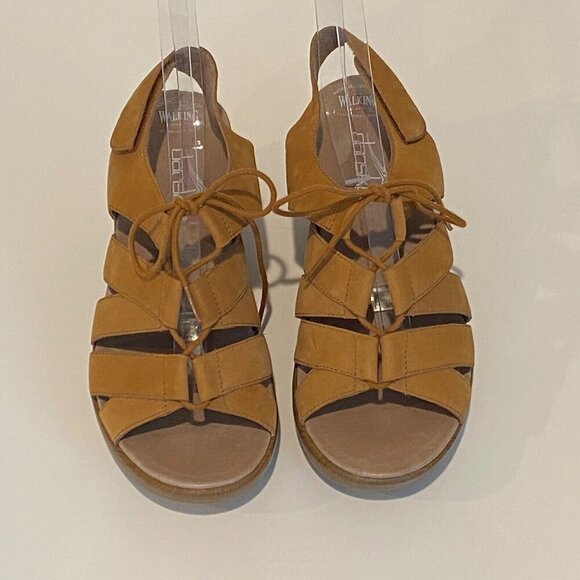 Dansko Janet Slingback Sandals Size 40 US 9  Brown Leather Strappy Lace Up - Picture 2 of 16